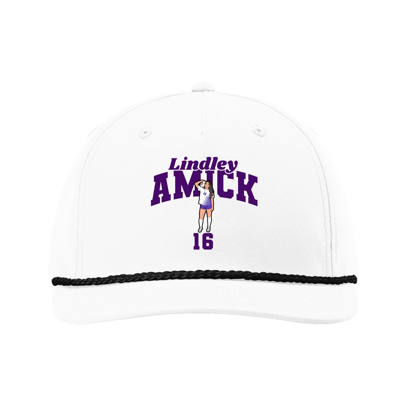 Five-Panel Classic Rope Cap — Signature Arch in White