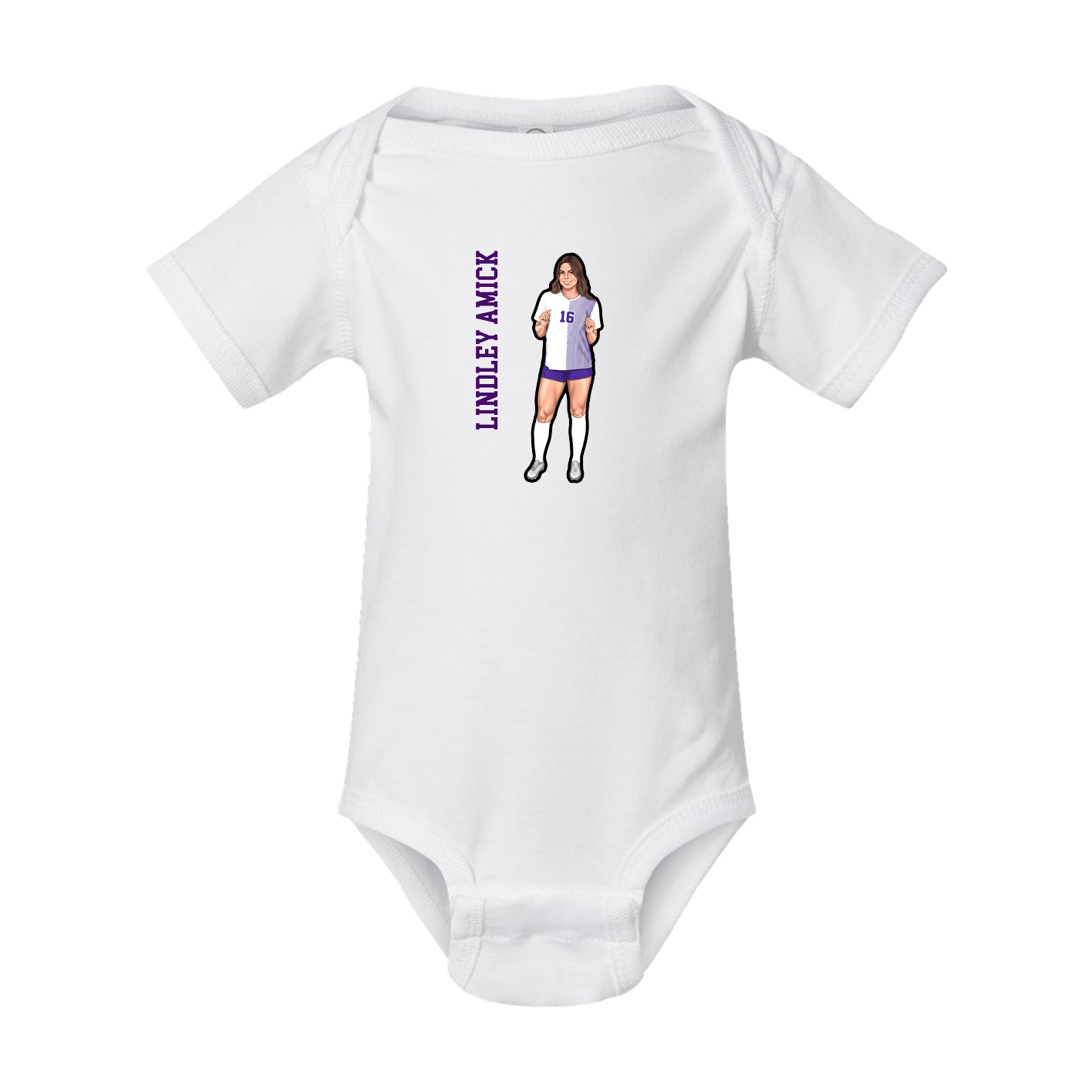 Baby Onesie — Name Vertical in White