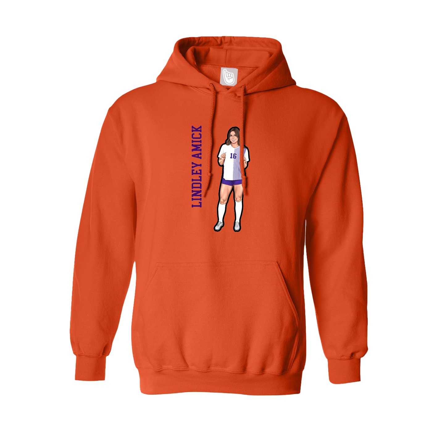Hoodie — Name Vertical in Orange