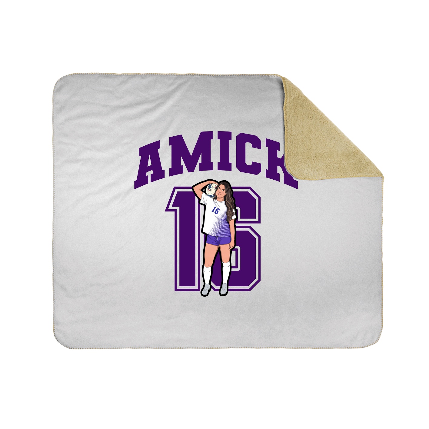 Throw Blanket — Number in White