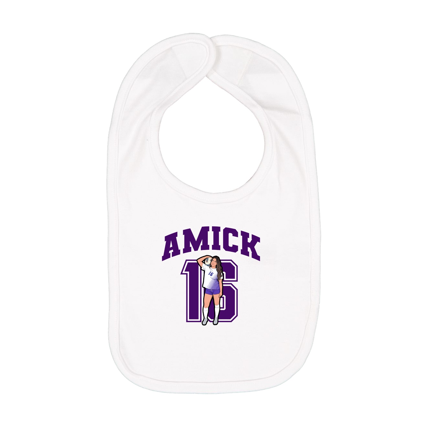 Infant Bib — Number in White