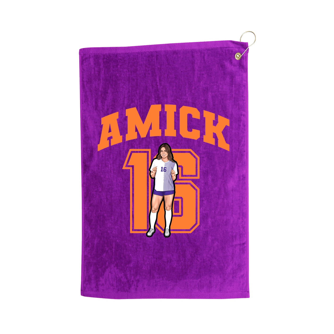Golf Towel — Number in Purple