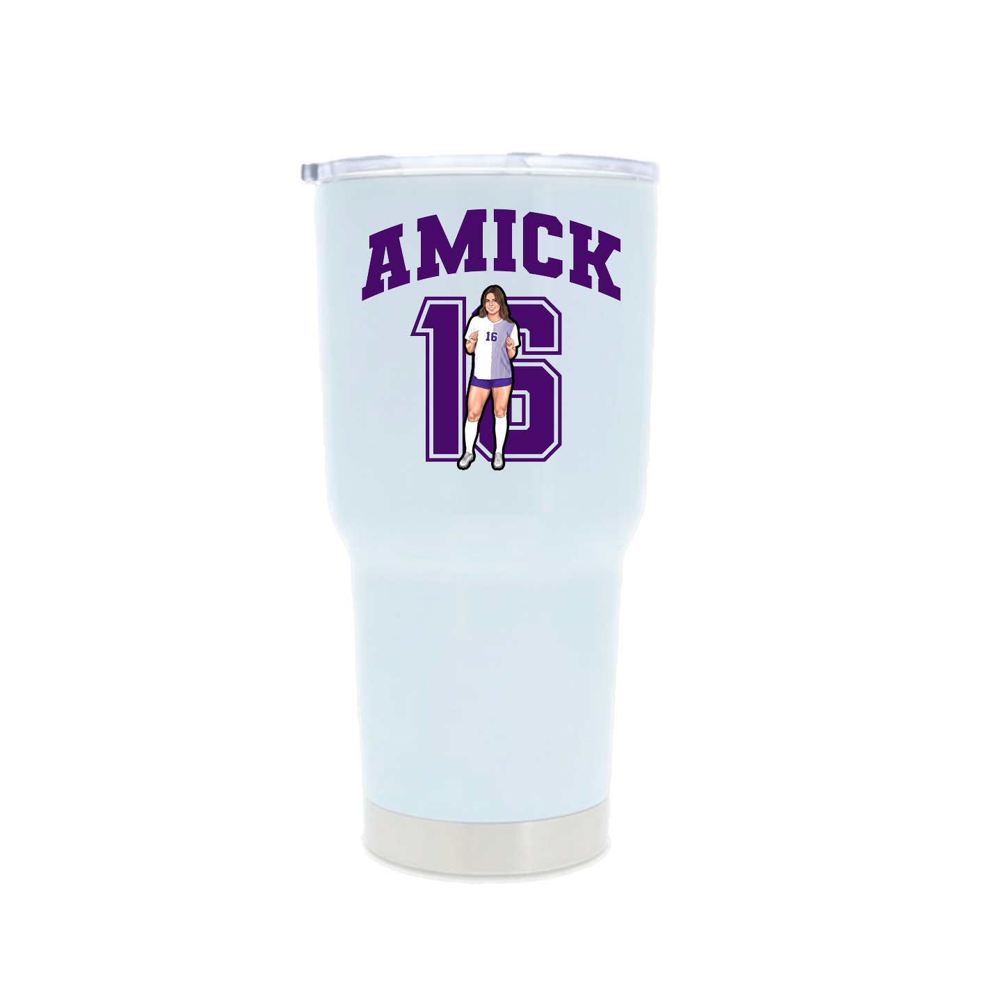 30oz Stainless Steel Tumbler — Number in White