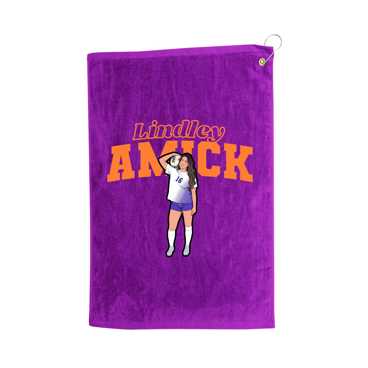 Golf Towel — Name Arch in Purple
