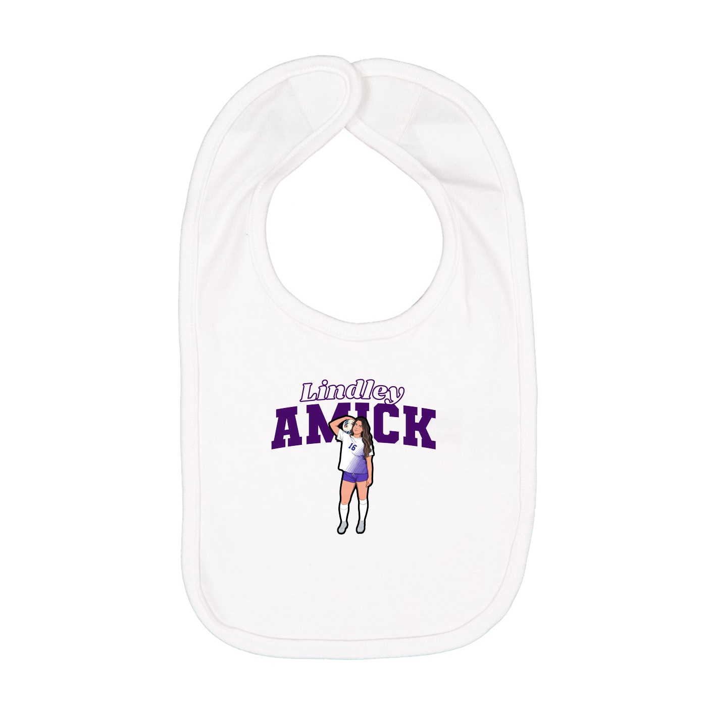 Infant Bib — Name Arch in White
