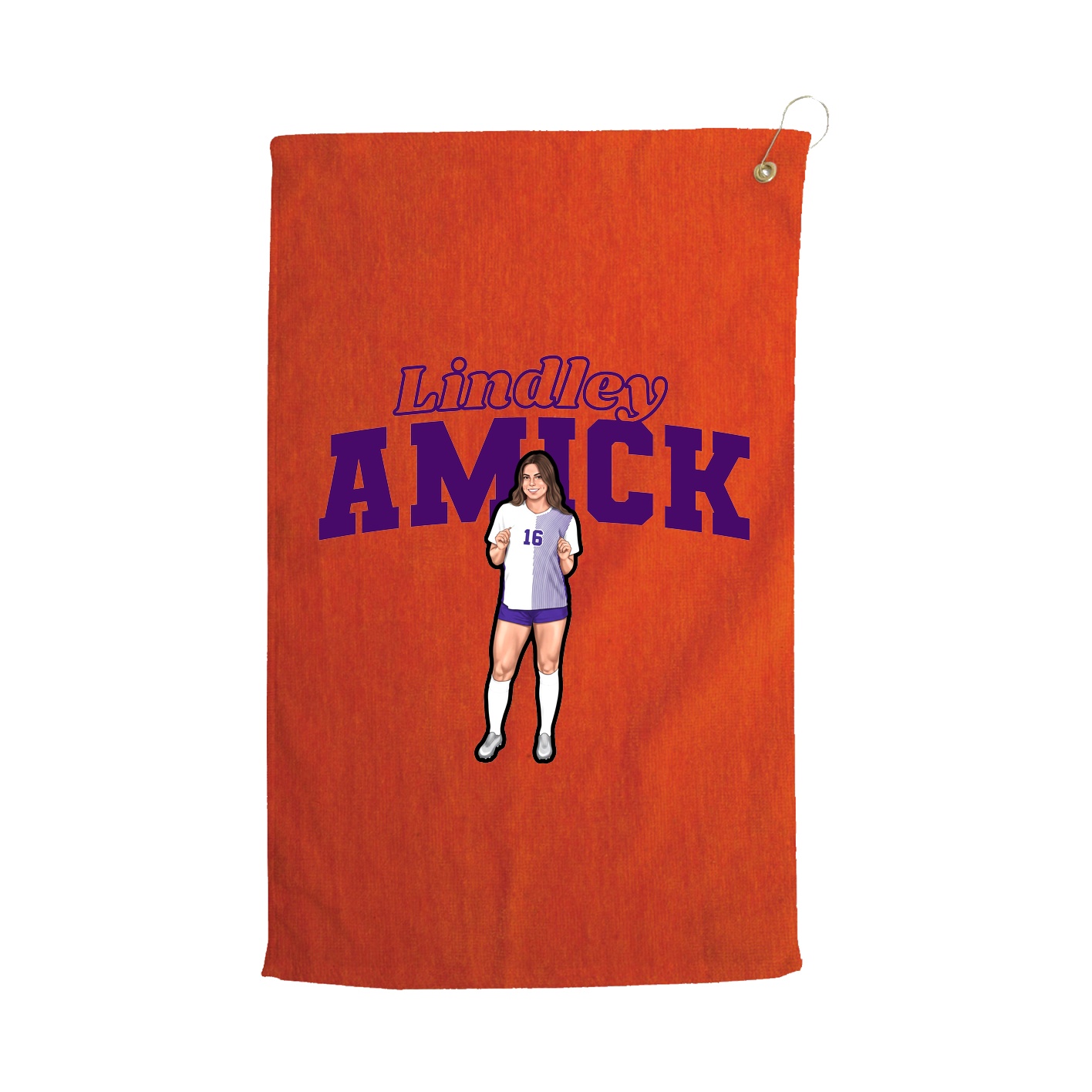 Golf Towel — Name Arch in Orange