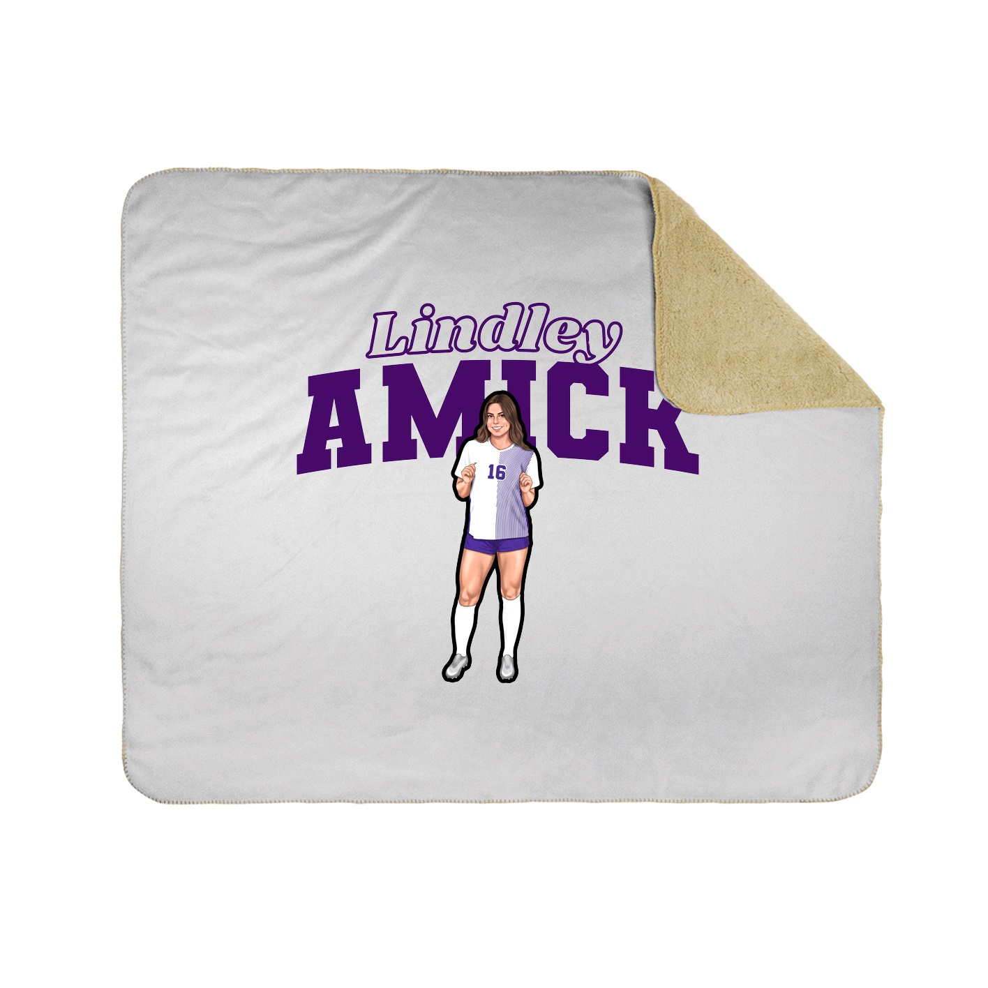 Throw Blanket — Name Arch in White