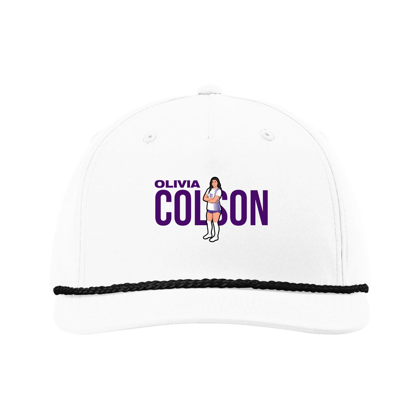 Five-Panel Classic Rope Cap — Player Name in White