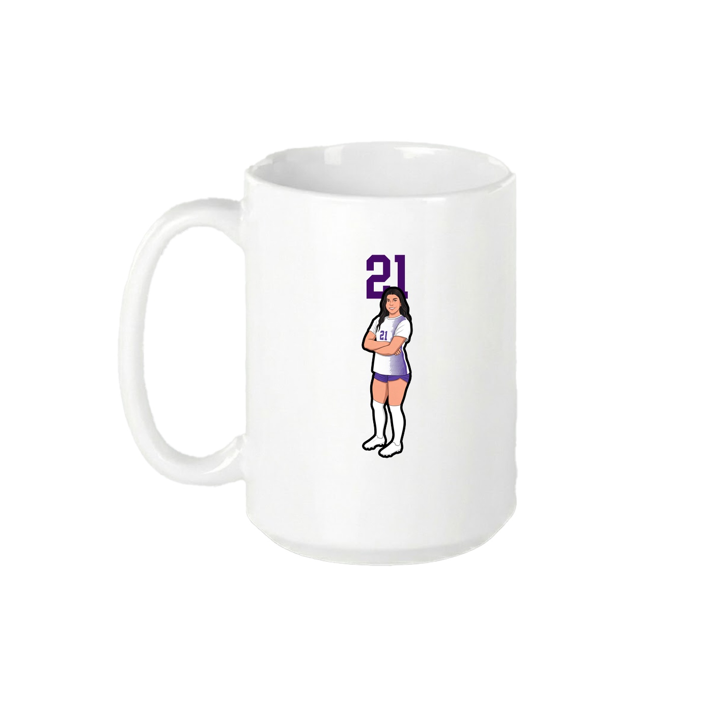 15oz Coffee Mug — Number Top in White