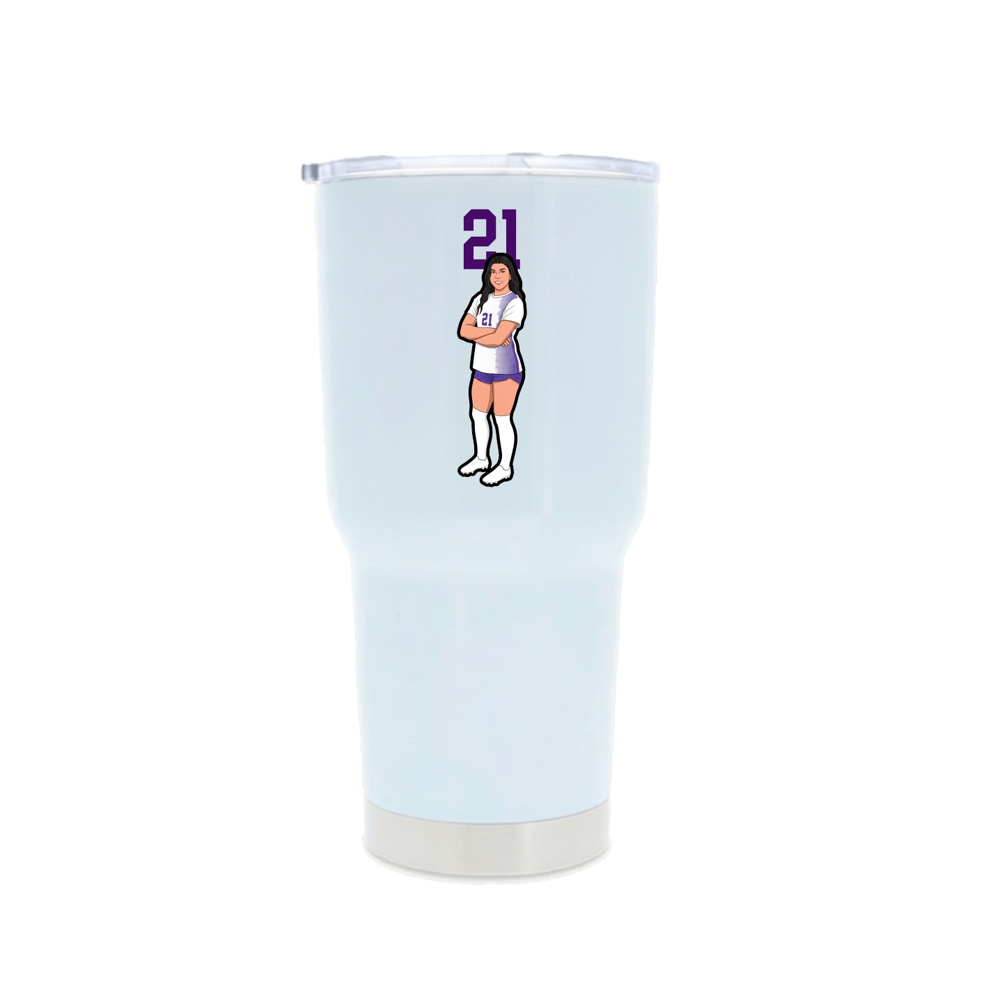 30oz Stainless Steel Tumbler — Number Top in White