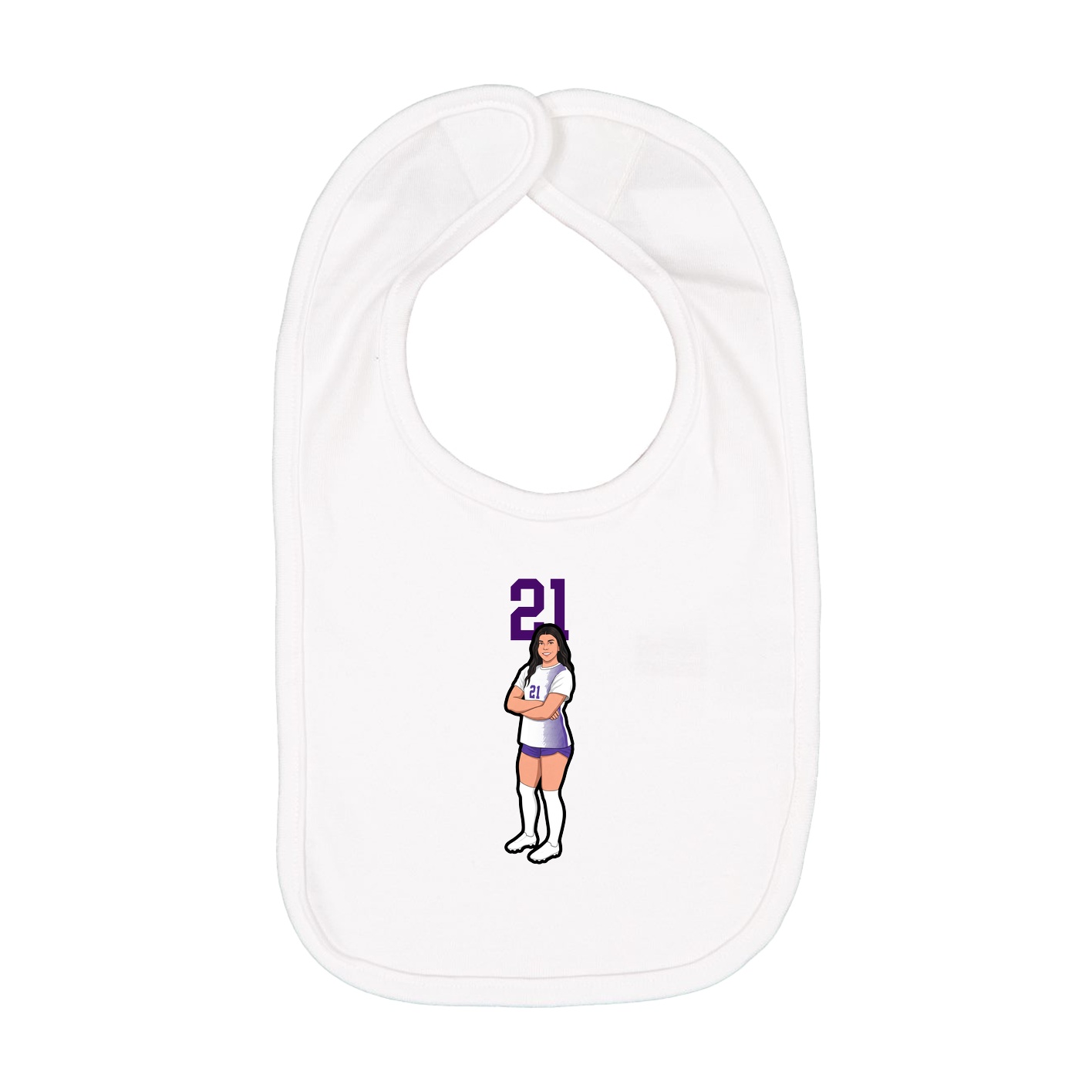 Infant Bib — Number Top in White