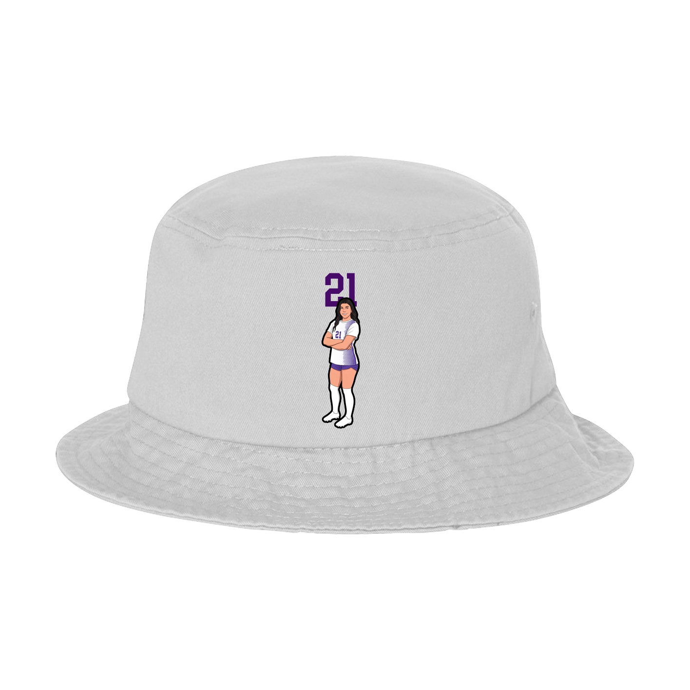 Bucket Cap — Number Top in White