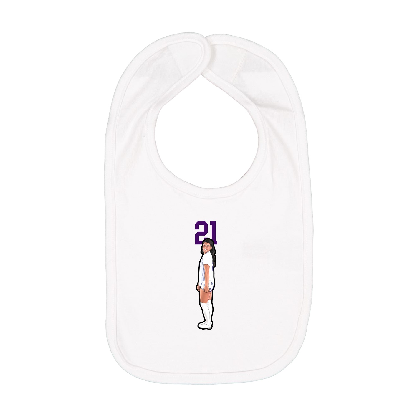 Infant Bib — Number Top in White