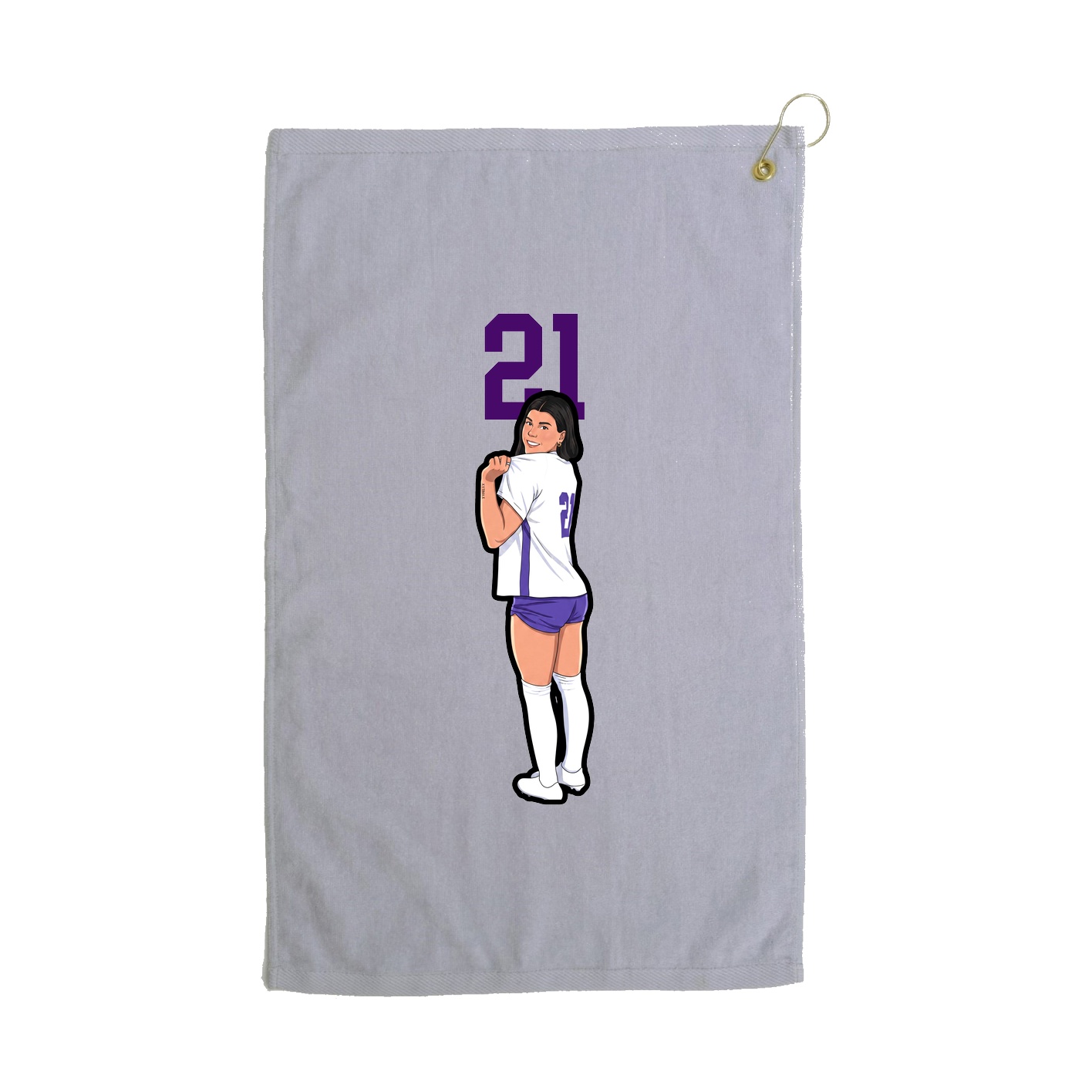 Golf Towel — Number Top in Grey