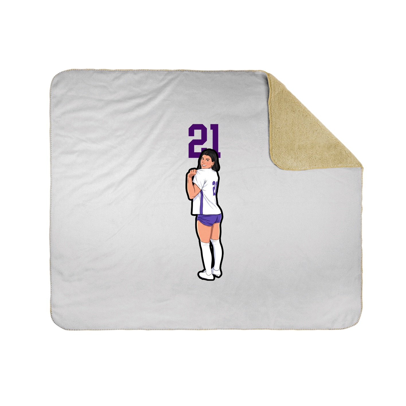 Throw Blanket — Number Top in White