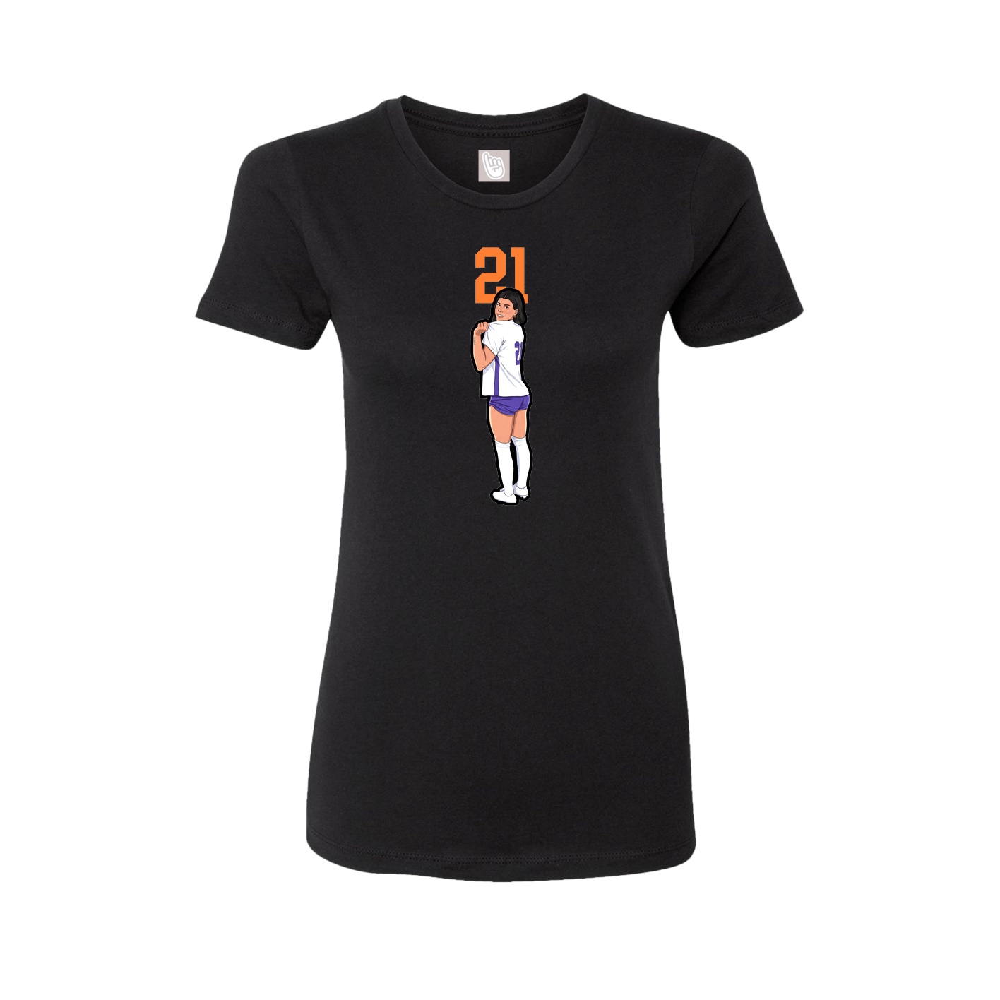 Fitted Women's Tee — Number Top in Black