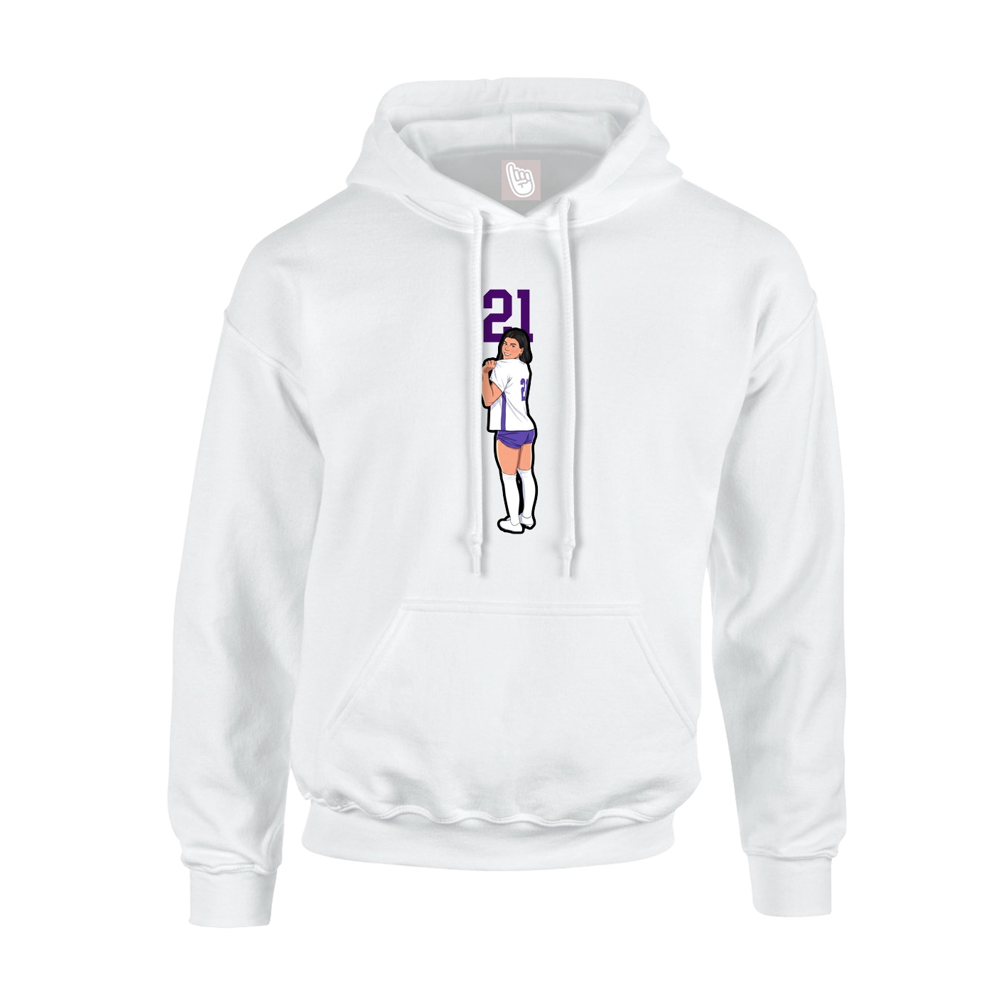 Hoodie — Number Top in White