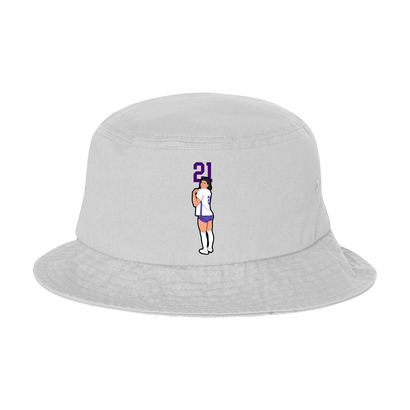 Bucket Cap — Number Top in White
