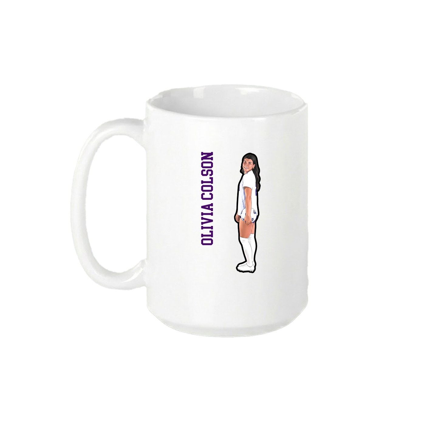 15oz Coffee Mug — Name Vertical in White
