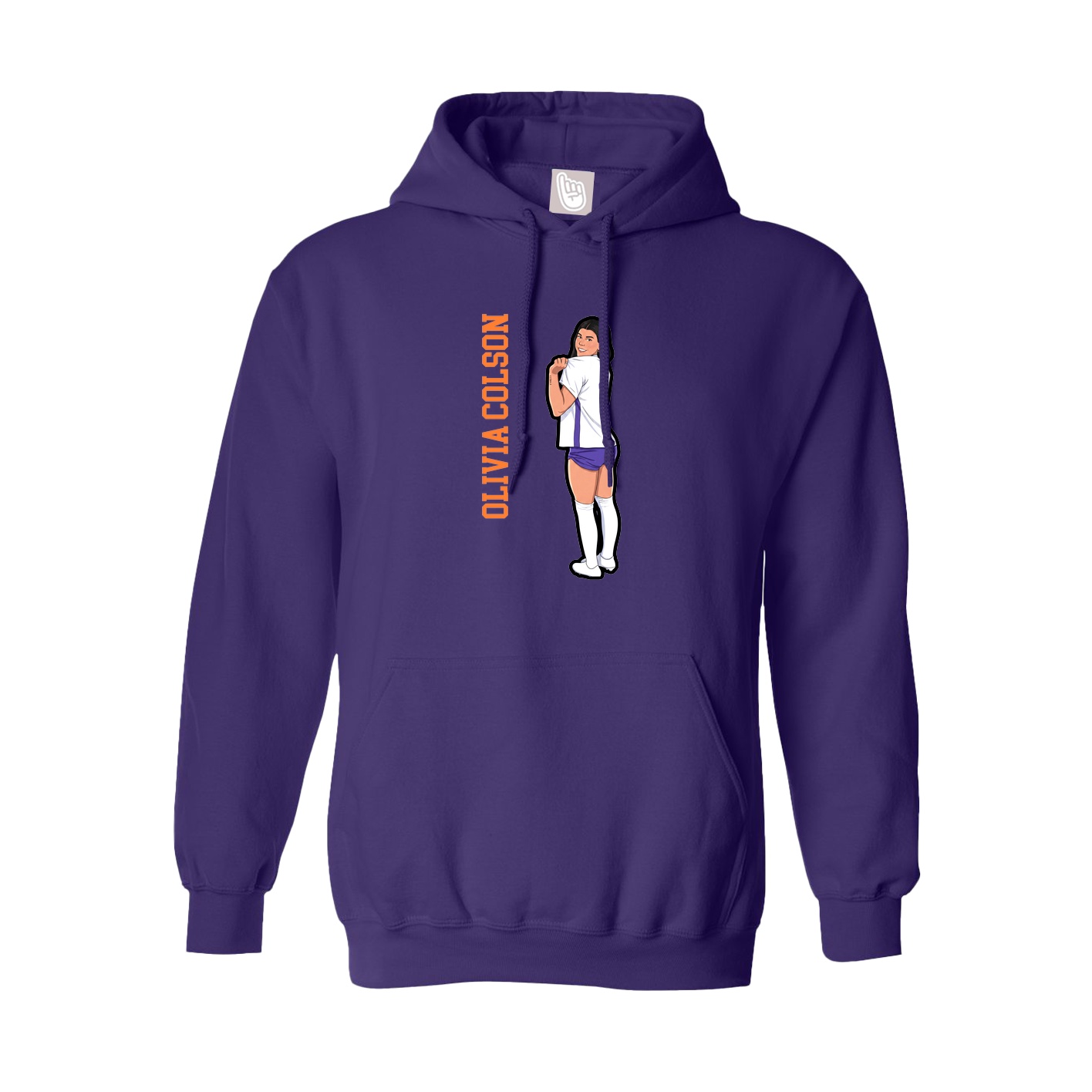 Hoodie — Name Vertical in Purple