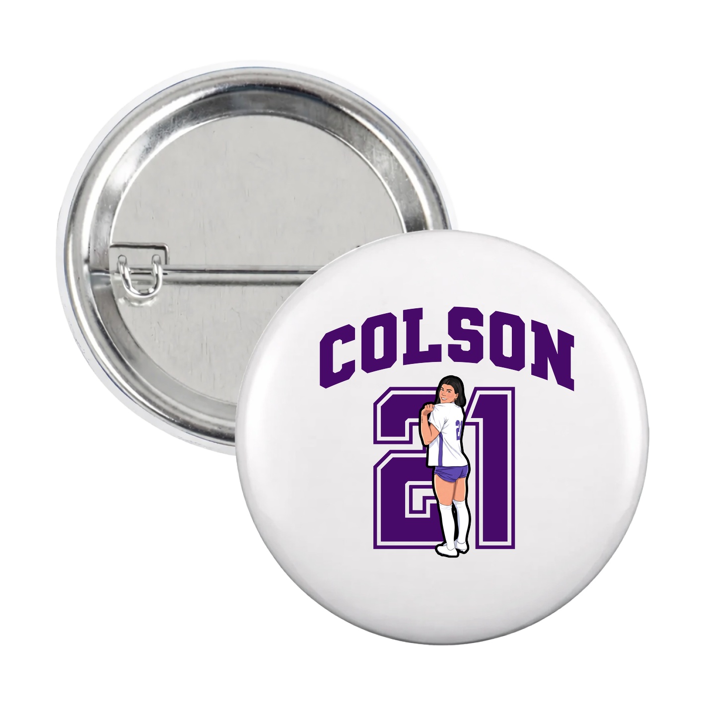 Game Day Button — Number in White