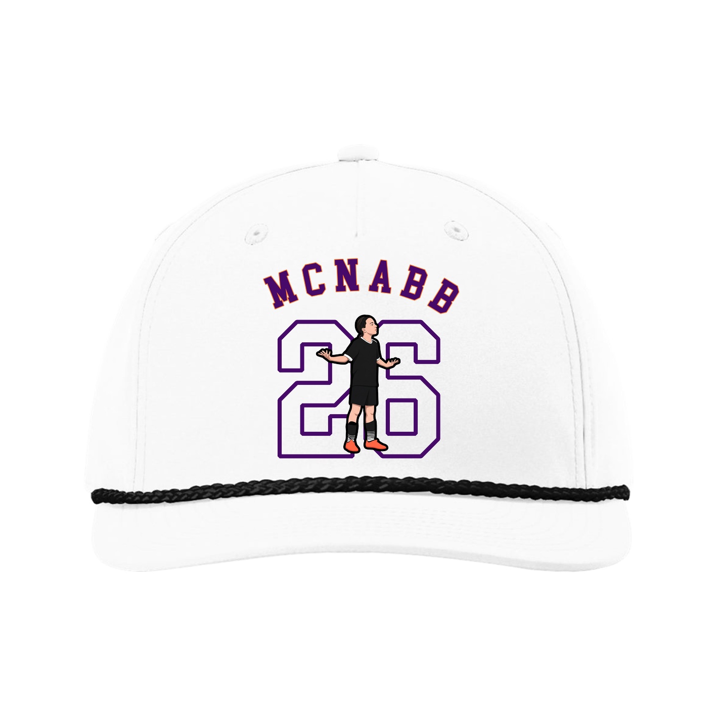 Five-Panel Classic Rope Cap — Shirsey Arch in White