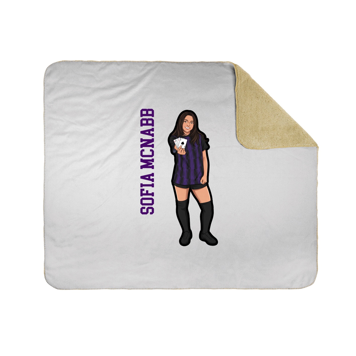 Throw Blanket — Name Vertical in White