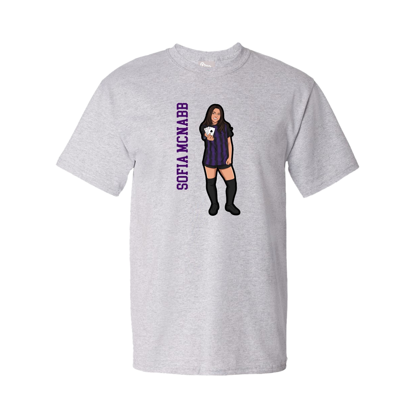 Tee — Name Vertical in Grey