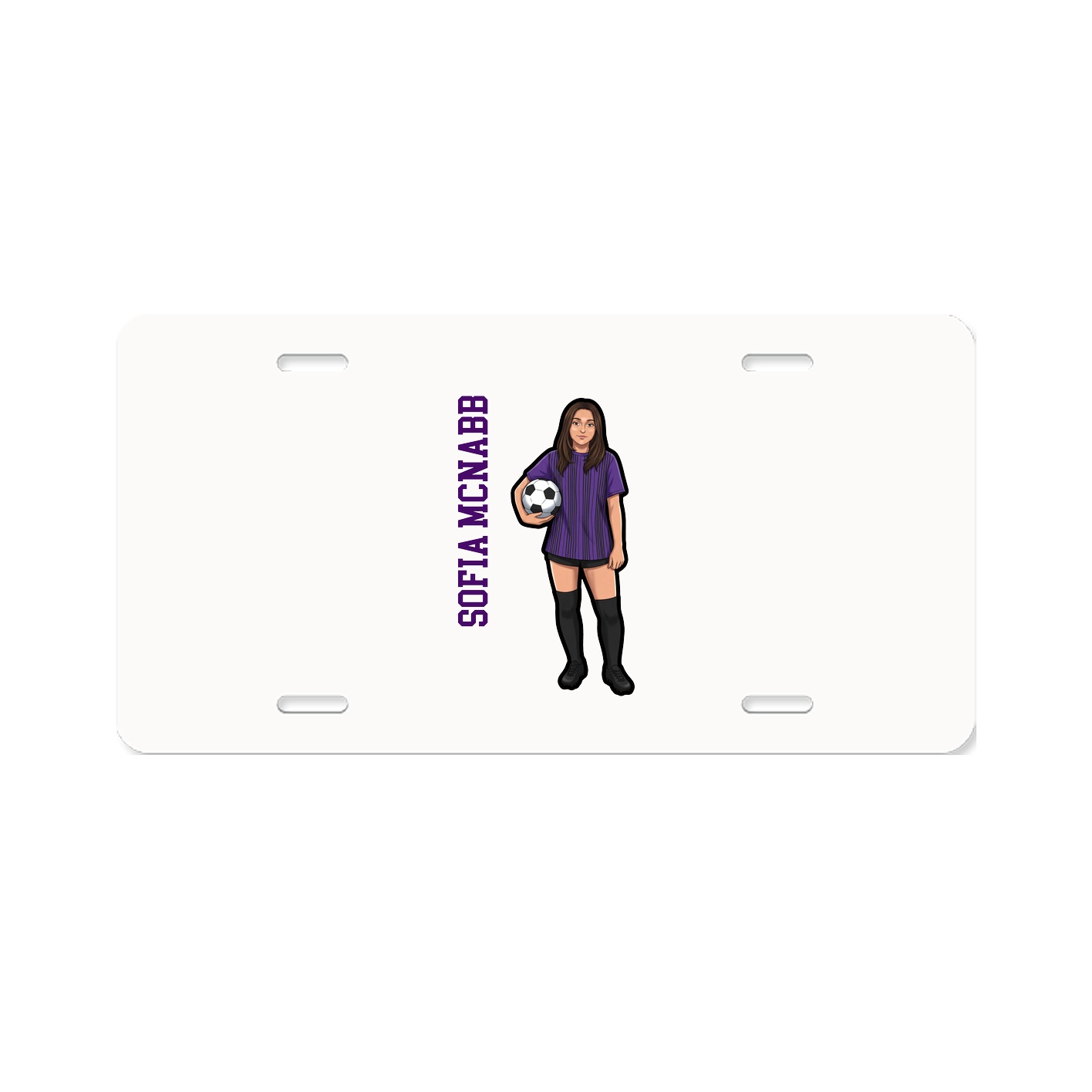 License Plate — Name Vertical in Classic
