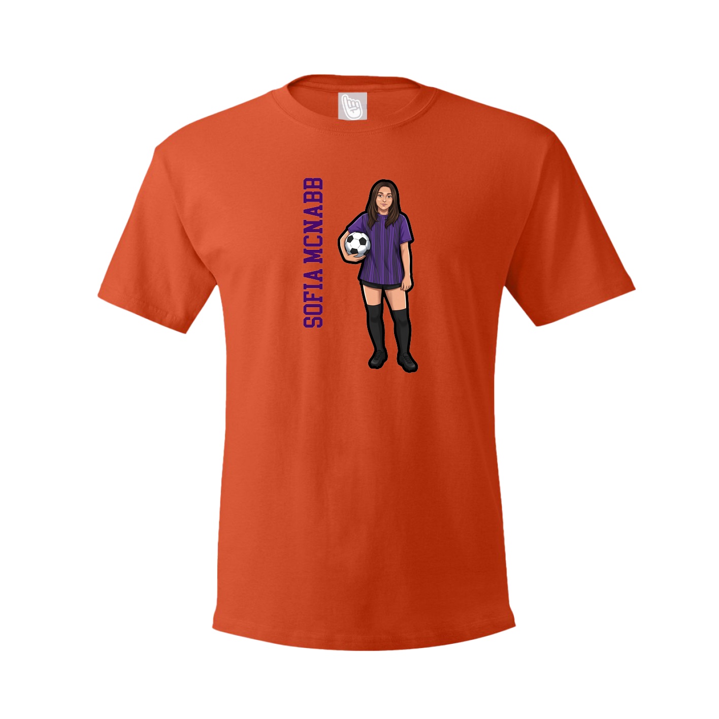 Youth Tee — Name Vertical in Orange