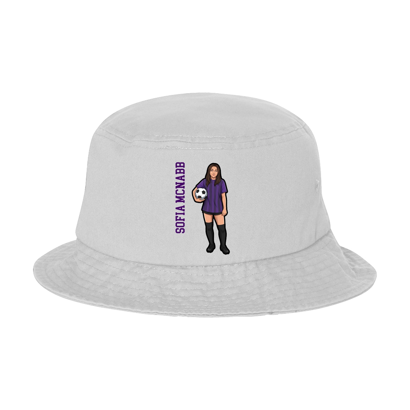 Bucket Cap — Name Vertical in White