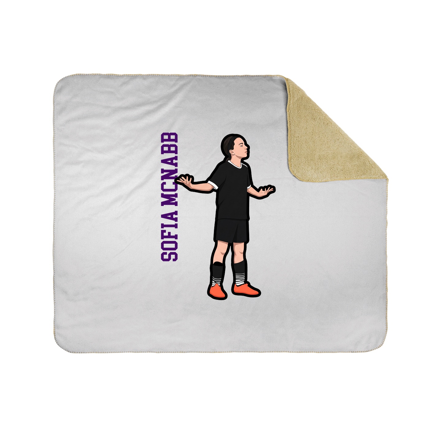 Throw Blanket — Name Vertical in White
