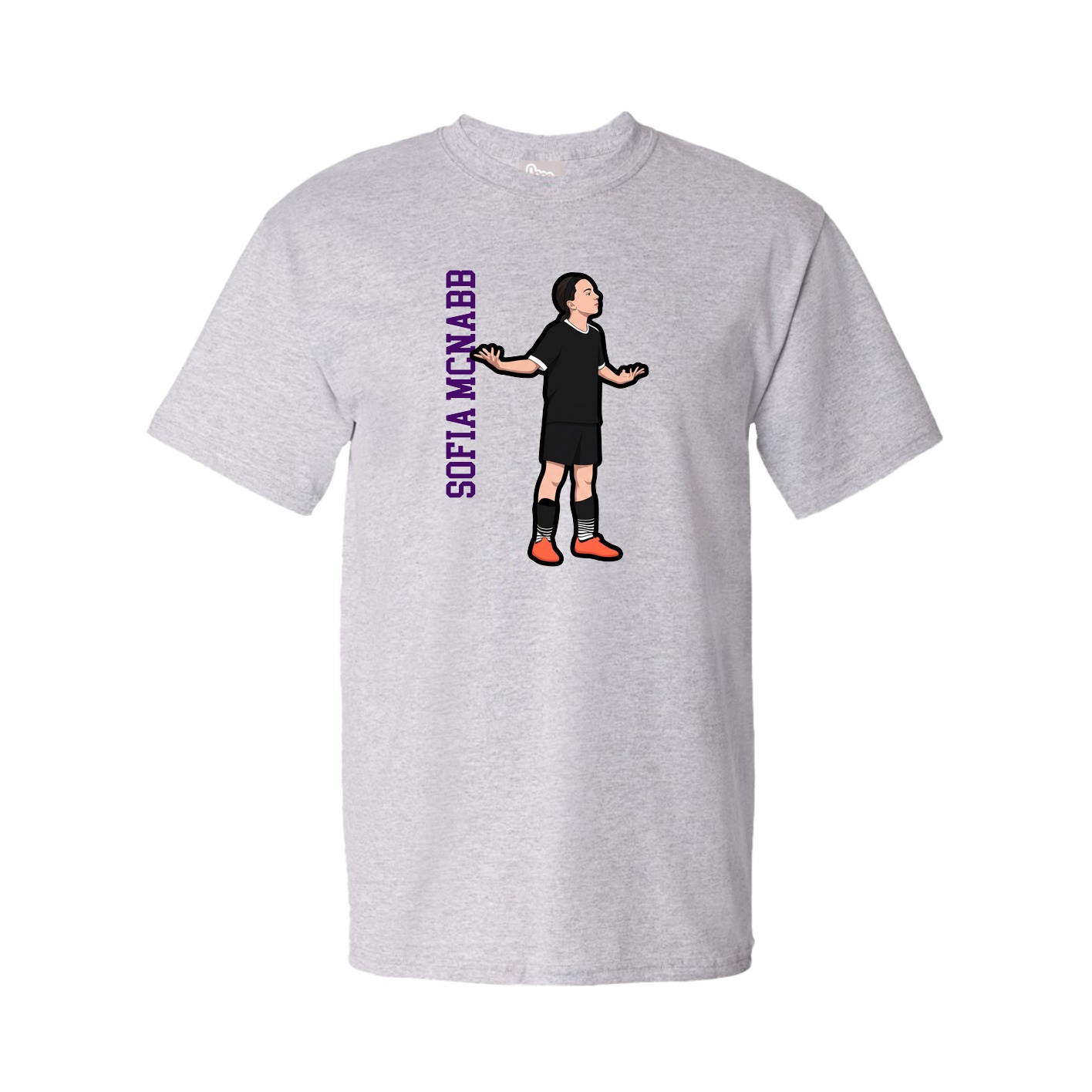 Tee — Name Vertical in Grey