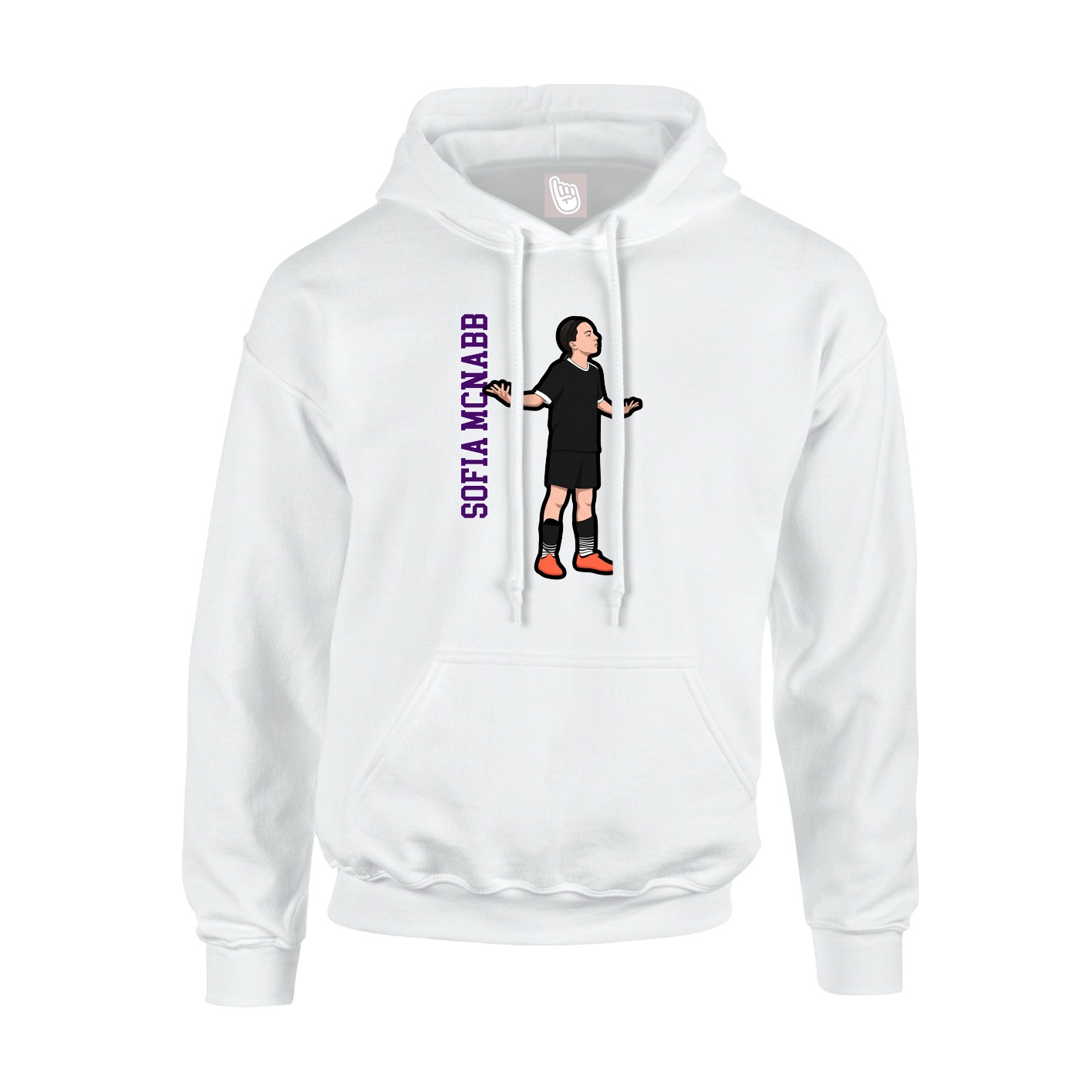 Hoodie — Name Vertical in White