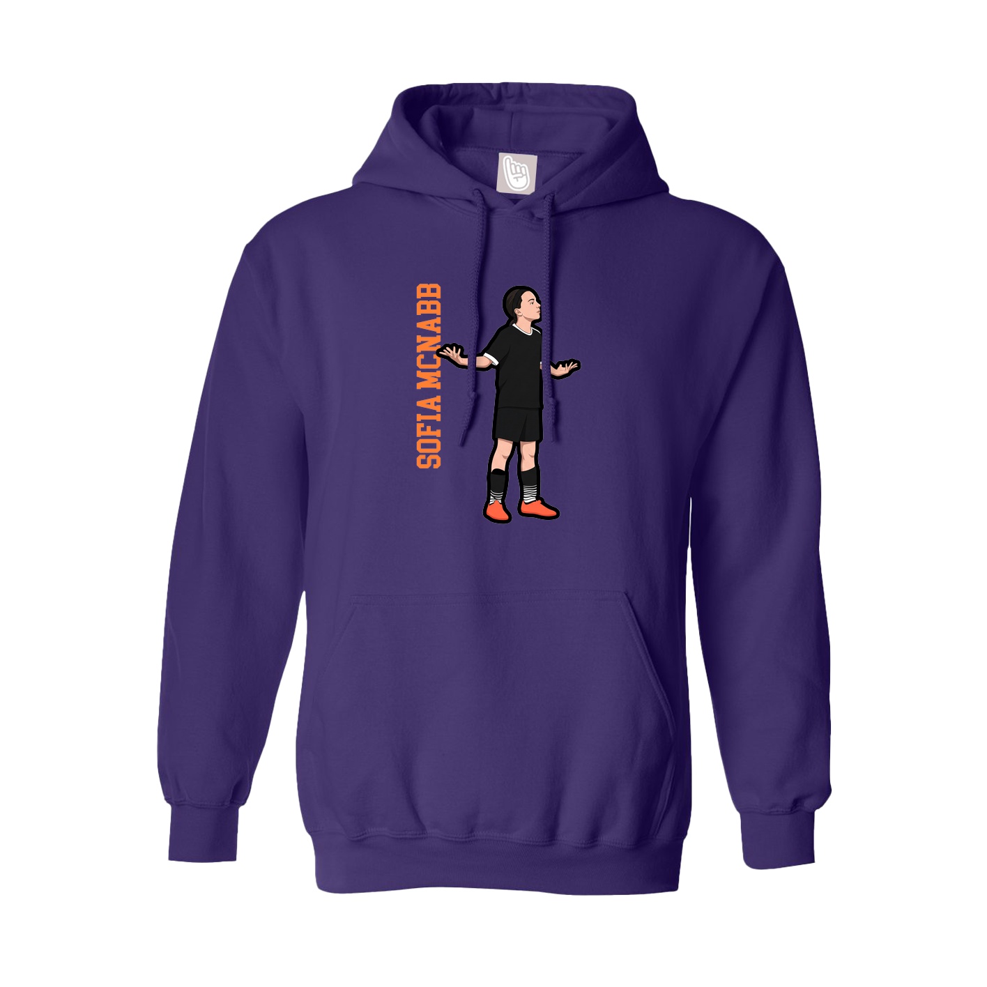 Youth Hoodie — Name Vertical in Purple