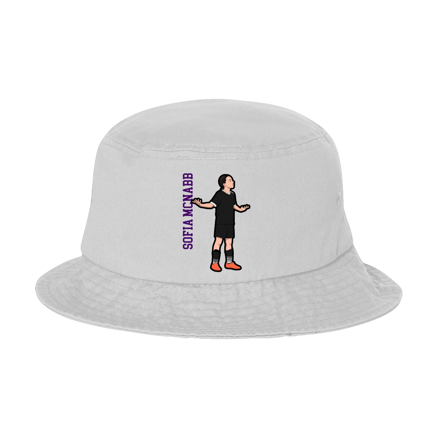 Bucket Cap — Name Vertical in White