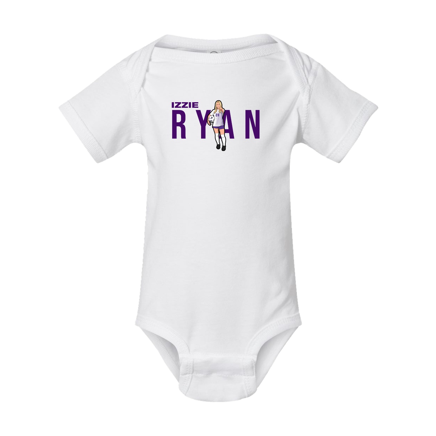 Baby Onesie — Player Name in White