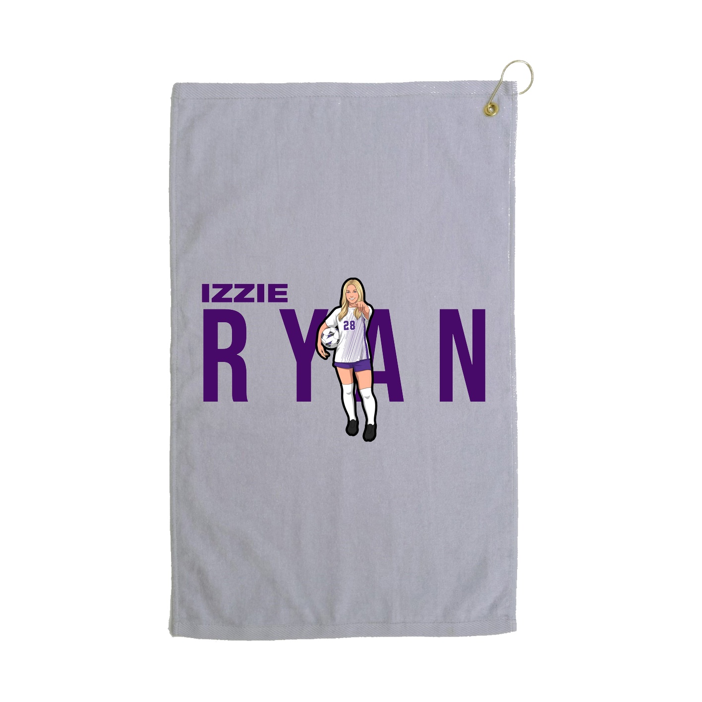 Golf Towel — Player Name in Grey