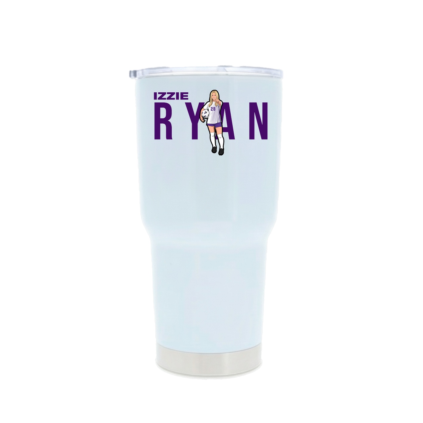 30oz Stainless Steel Tumbler — Player Name in White