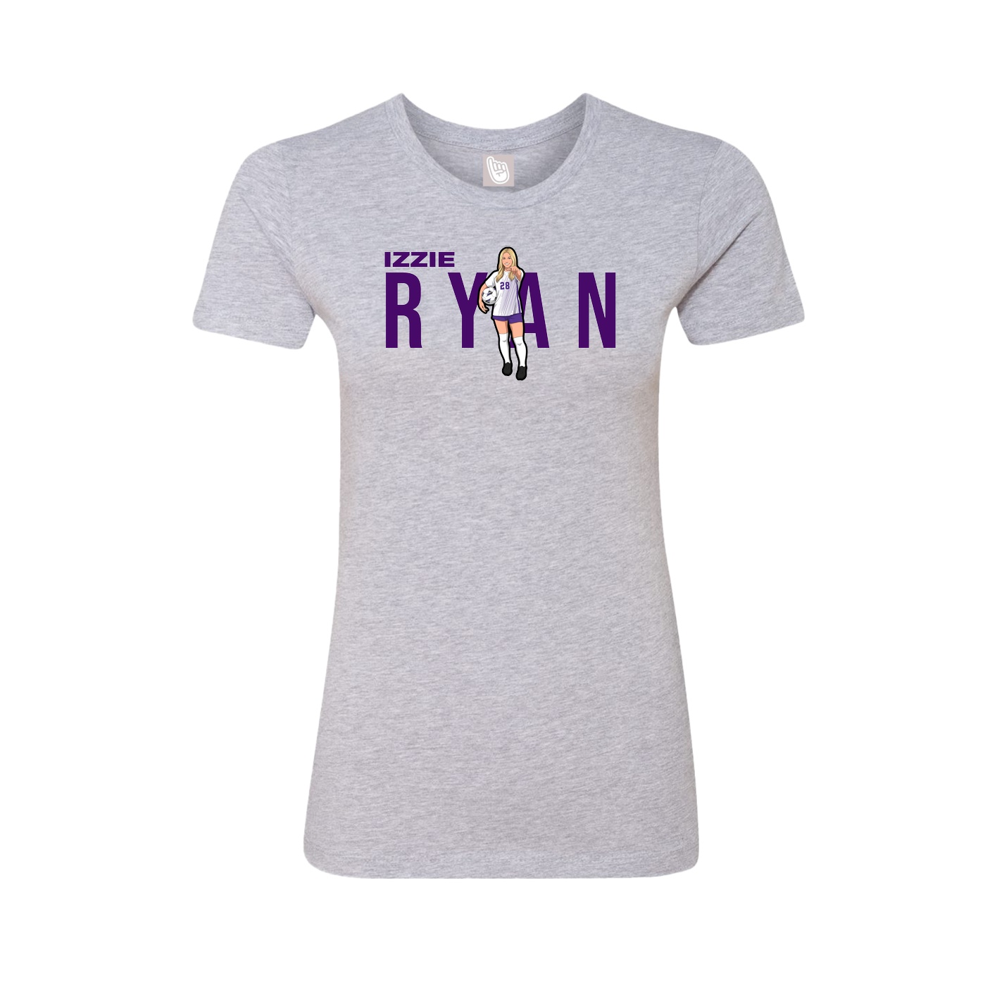 Fitted Women's Tee — Player Name in Grey