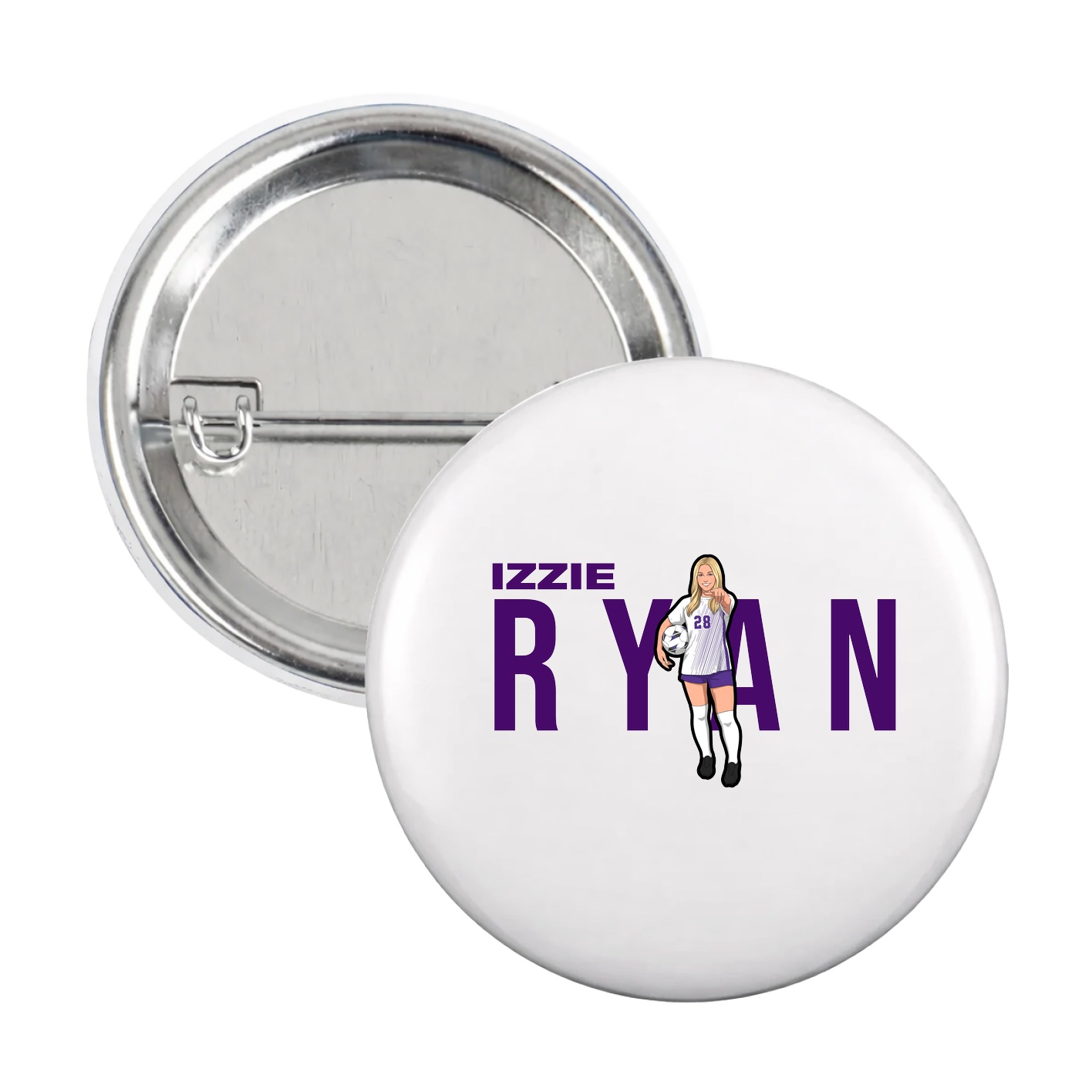 Game Day Button — Player Name in White