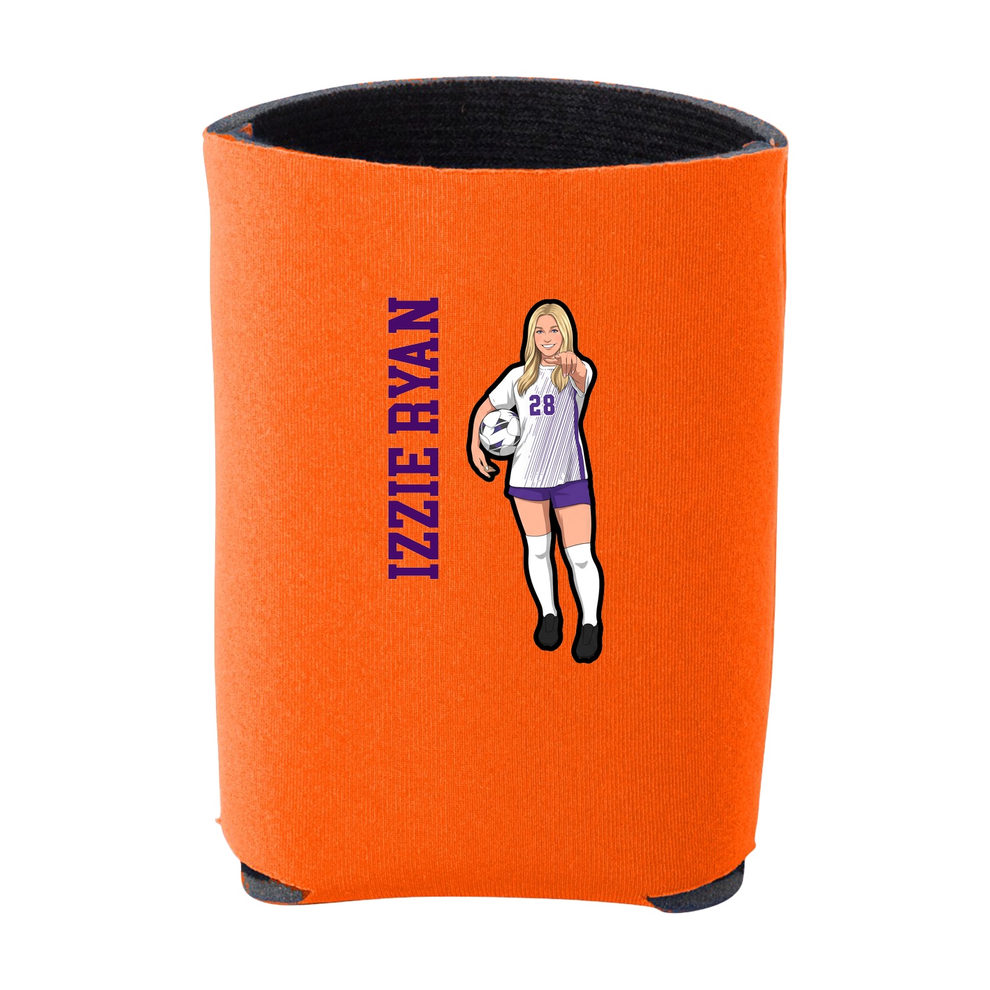 Can Holder — Name Vertical in Orange
