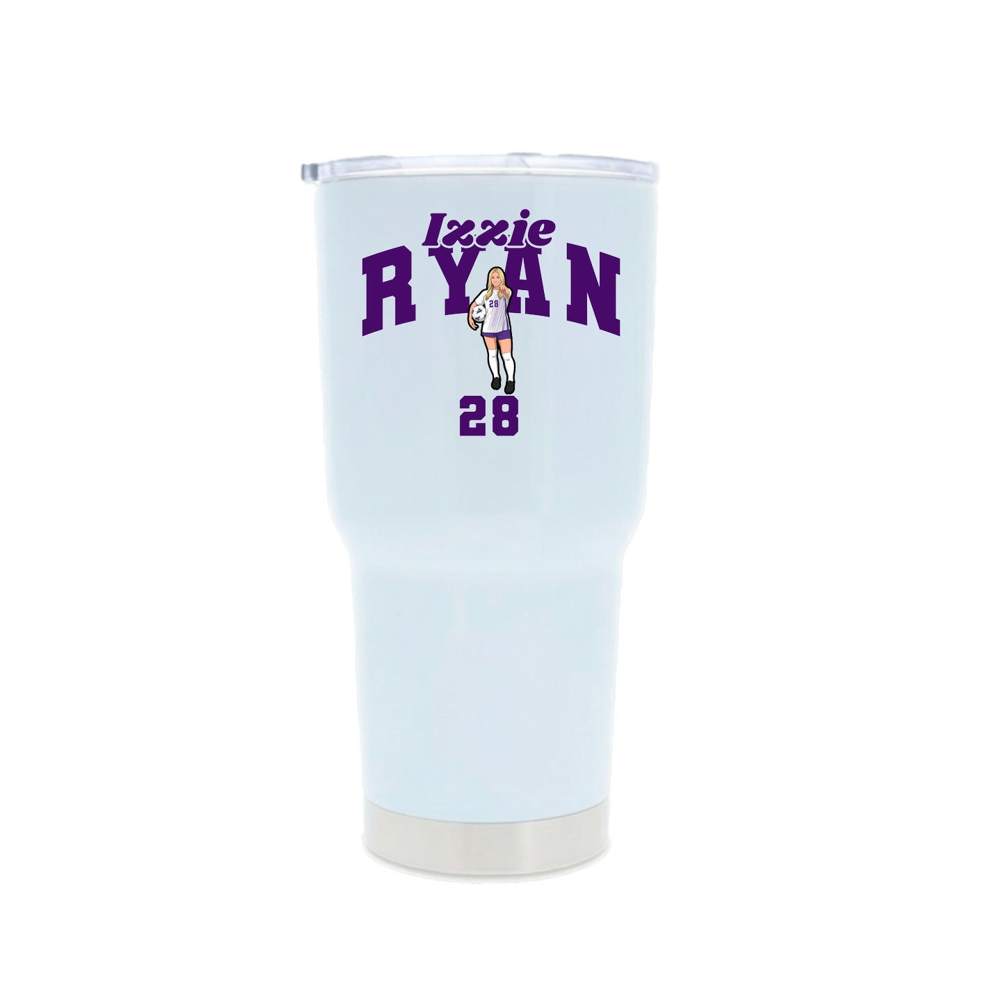 30oz Stainless Steel Tumbler — Signature Arch in White