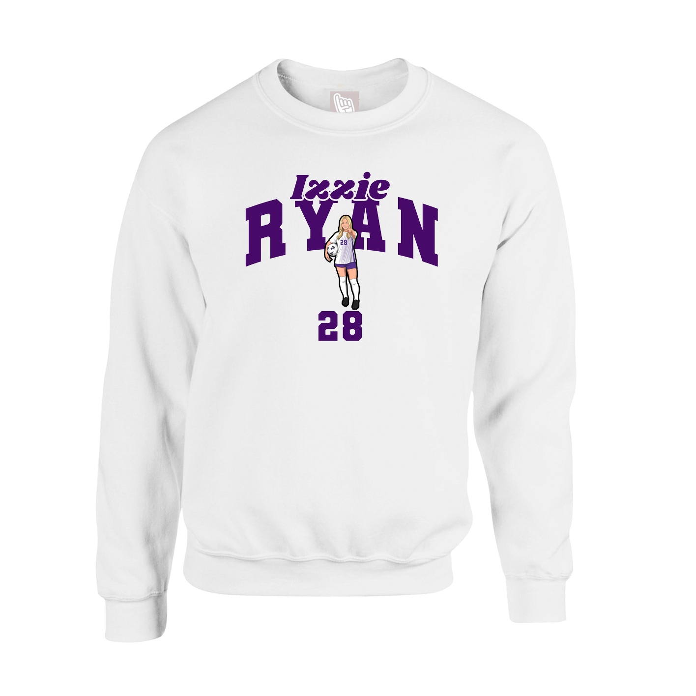 Fleece Crew — Signature Arch in White