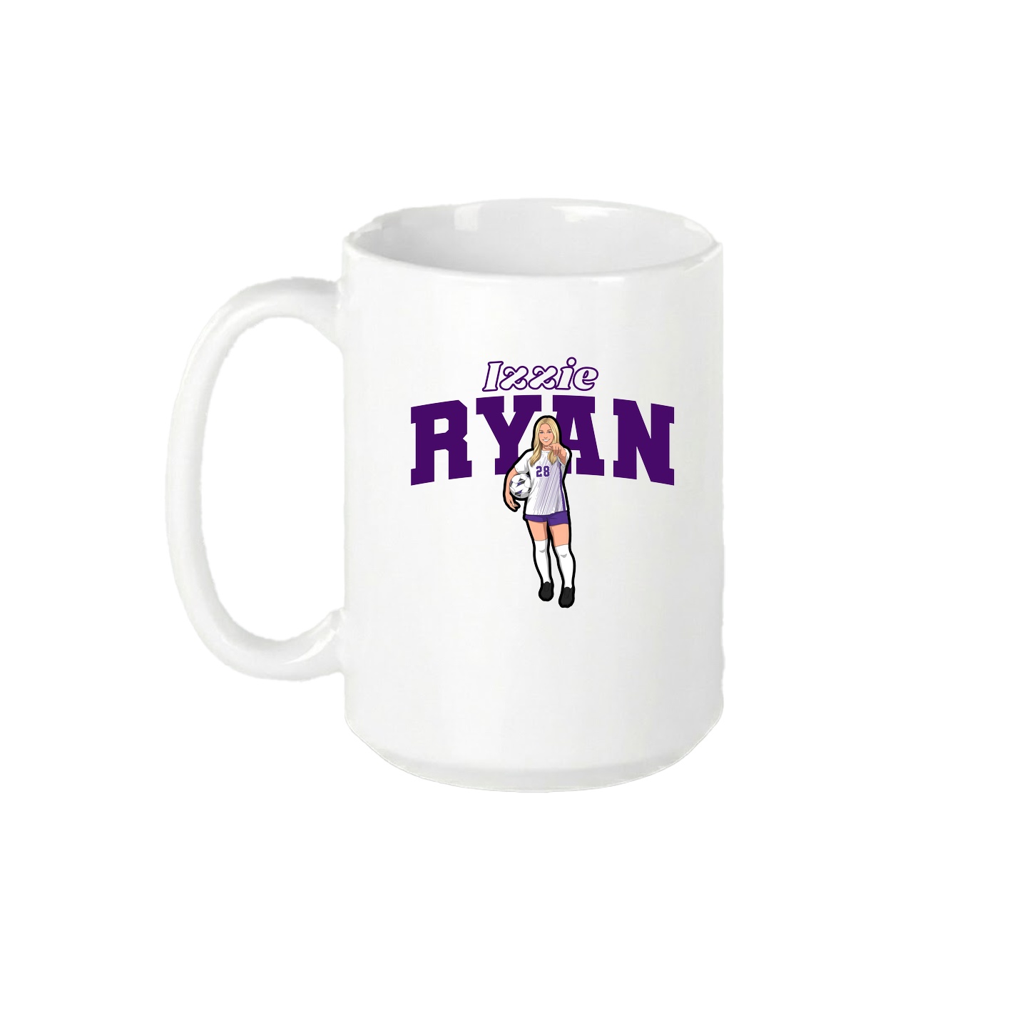 15oz Coffee Mug — Name Arch in White