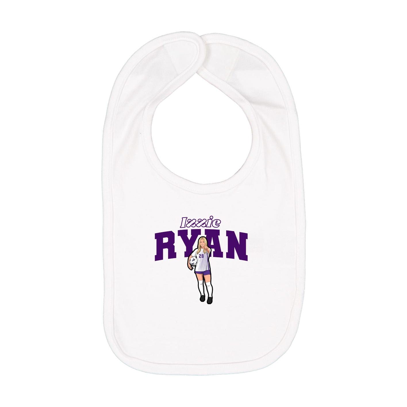 Infant Bib — Name Arch in White