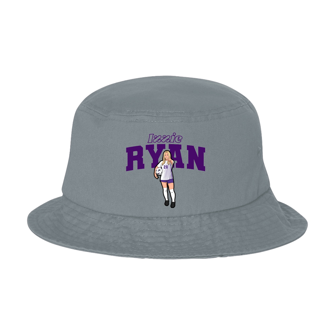 Bucket Cap — Name Arch in Grey