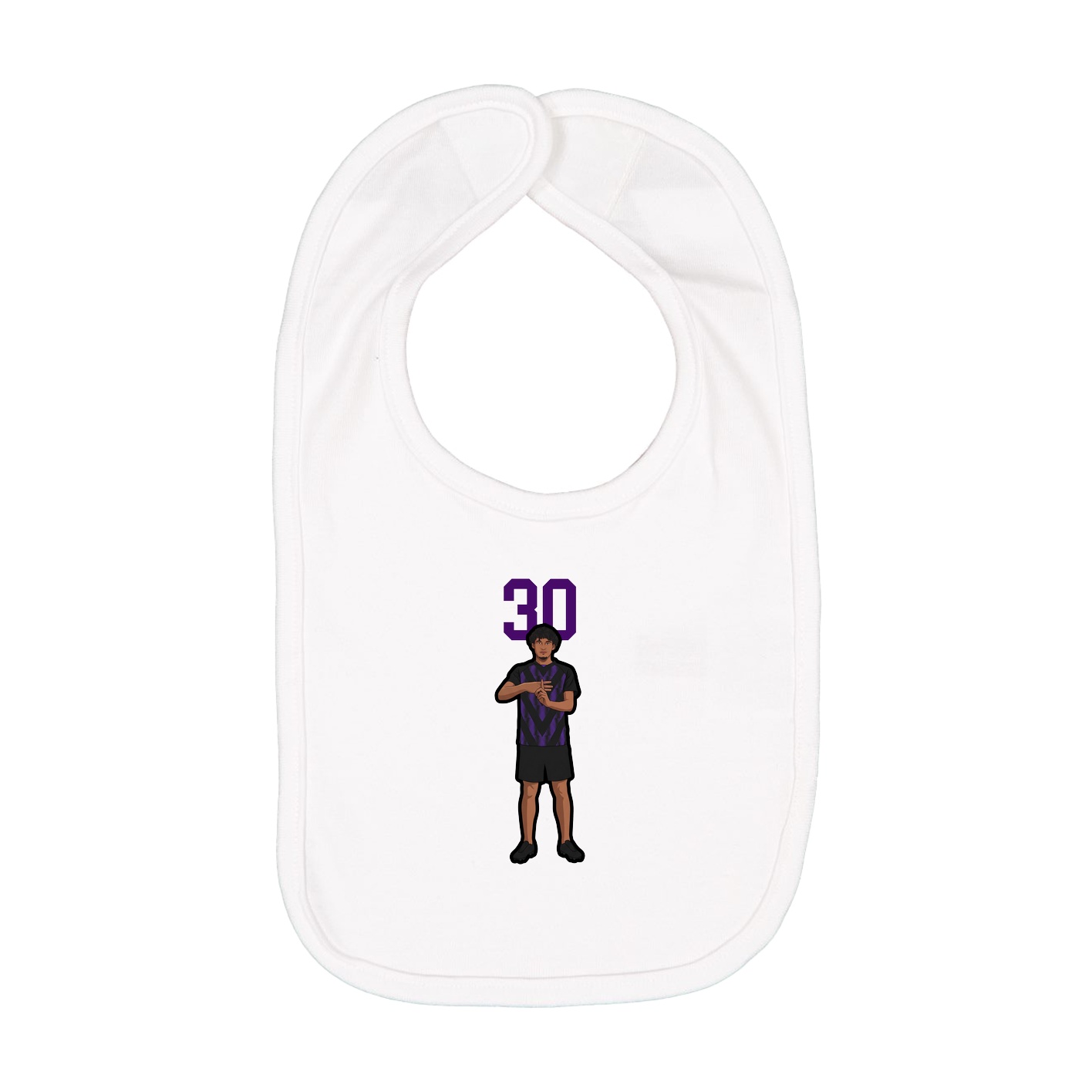 Infant Bib — Number Top in White