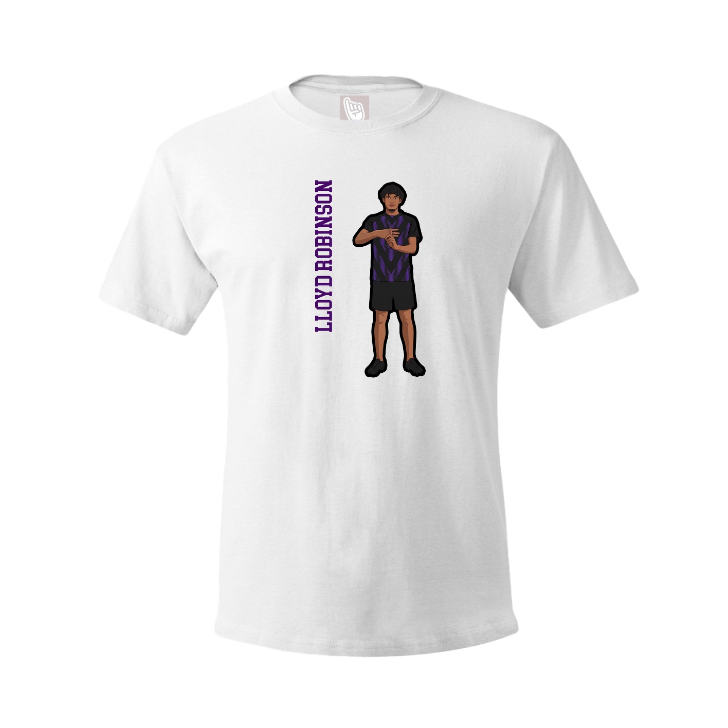 Youth Tee — Name Vertical in White