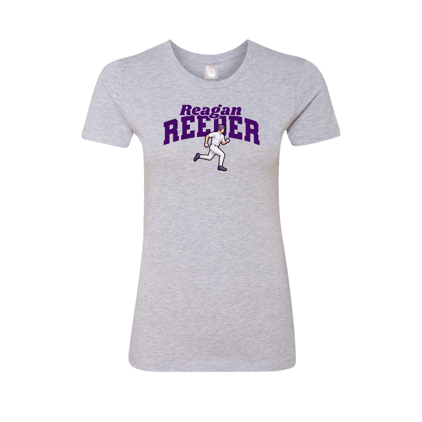 Fitted Women's Tee — Signature Arch in Grey